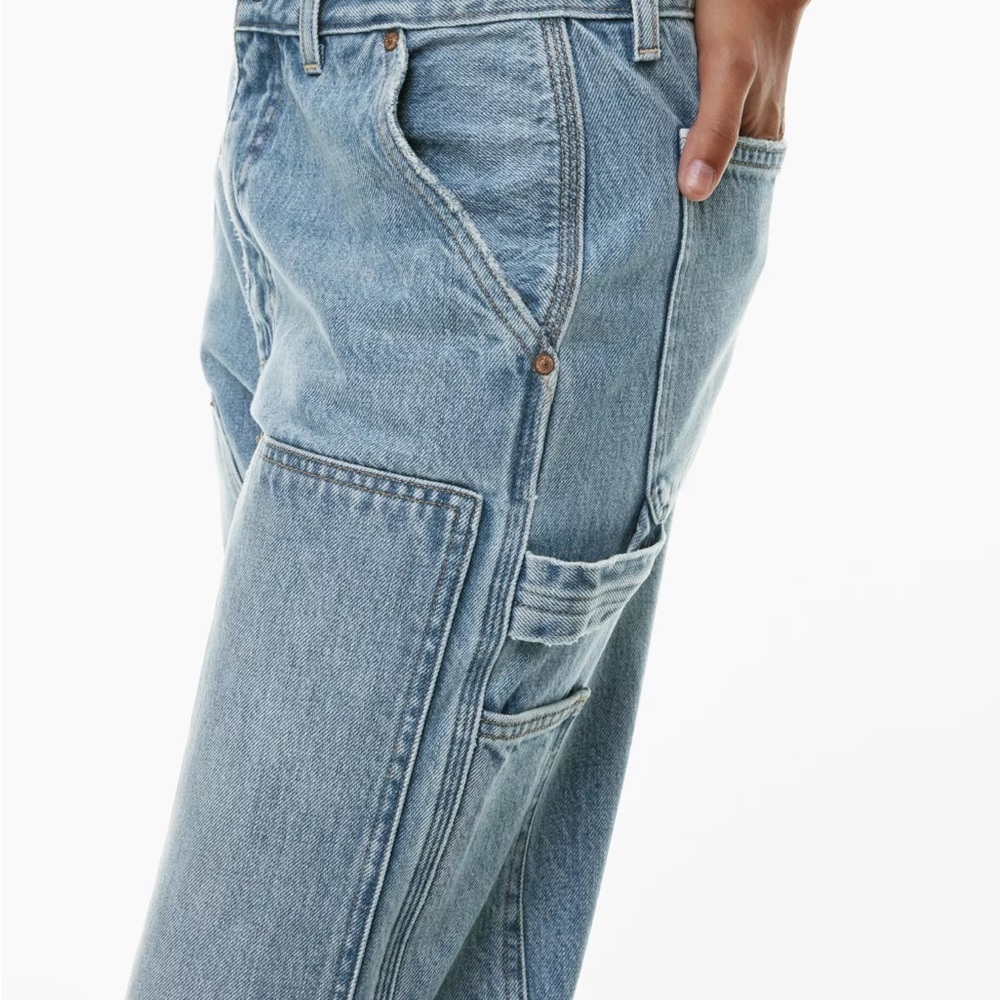Denim Forum Light Blue High-Rise Carpenter Jeans - Picture 5 of 12